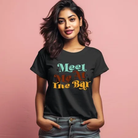 Women's Meet Me At The Bar Graphics Printed T-Shirt