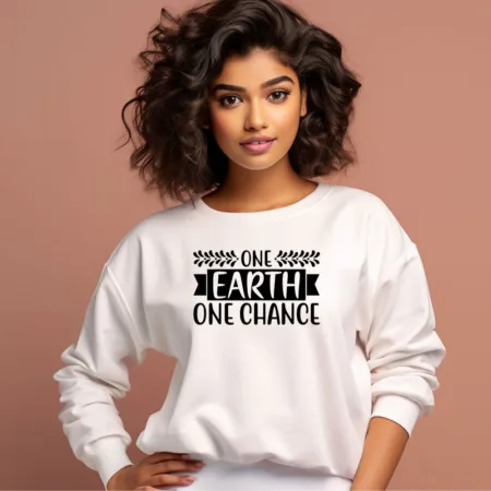 Women's One Earth One Chance Graphics Printed Sweatshirts
