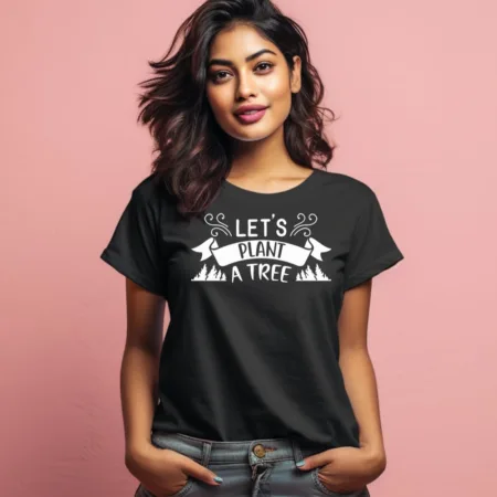 Women's Let's Plant A Tree Graphics Printed T-Shirt