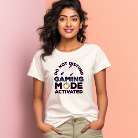 Women's Do Not Disturb Gaming Mode Activated Graphics Printed T-Shirt