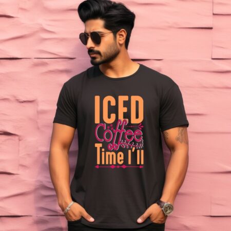 Men's Iced Coffee Time I'll Design Printed T-Shirt