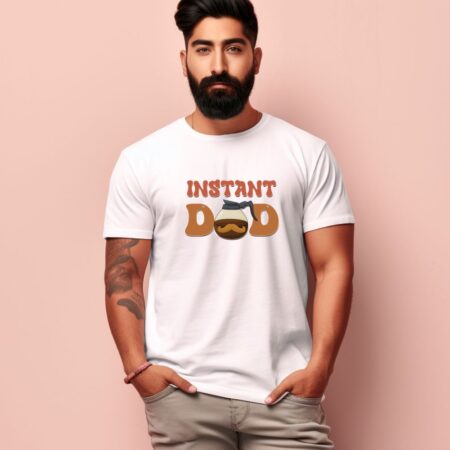Men's Instant Dad Design Printed T-Shirt