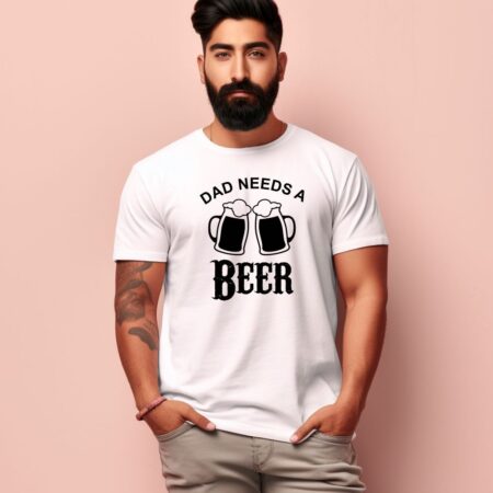 Men's Dad Needs A Beer Design Printed T-Shirt