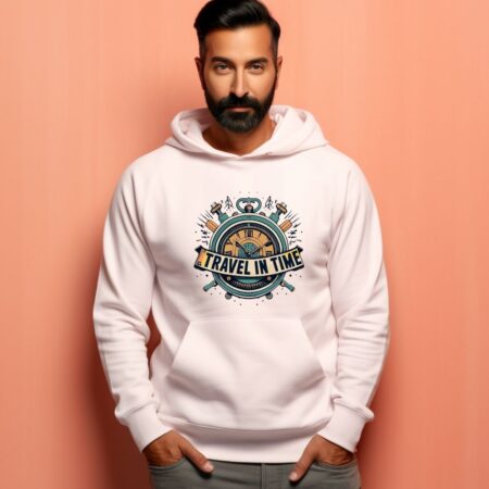 Men's Travel in Time Graphics Printed Hoodies