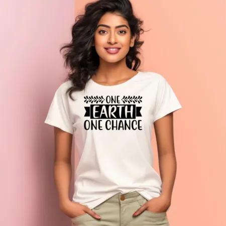 Women's One Earth One Chance Graphics Printed T-Shirt
