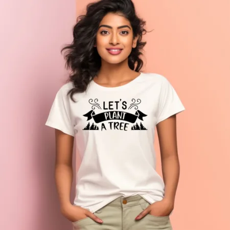 Women's Let's Plant A Tree Graphics Printed T-Shirt