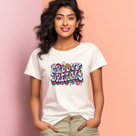 Women's Groovy Dreams Graphics Printed T-Shirt