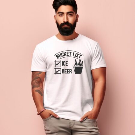 Men's Bucket List Ice Beer Design Printed T-Shirt