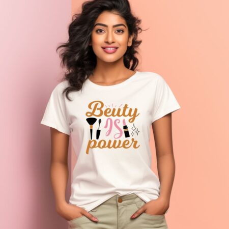 Women's Beauty Is Power Graphics Printed T-Shirt