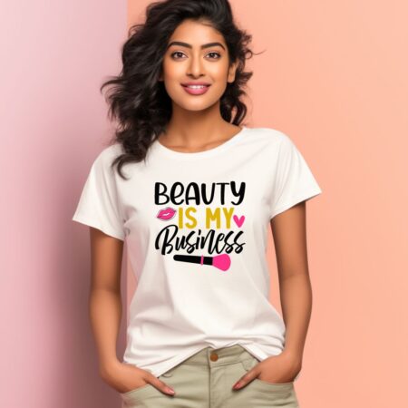 Women's Beauty Is My Business Graphics Printed T-Shirt