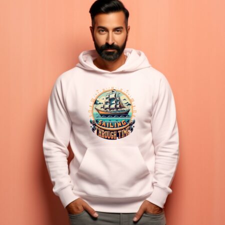 Men's Sailing Through Time Graphics Printed Hoodies