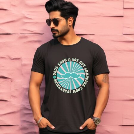 Men's Dad's Know A Lot Design Printed T-Shirt