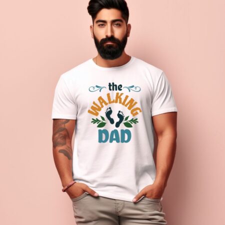 Men's The Walking Dad Design Printed T-Shirt