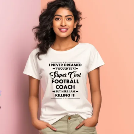 Women's Football Coach Graphics Printed T-Shirt
