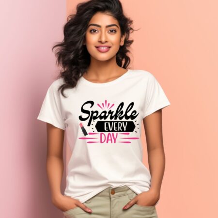 Women's Sparkle Everyday Design Printed T-Shirt