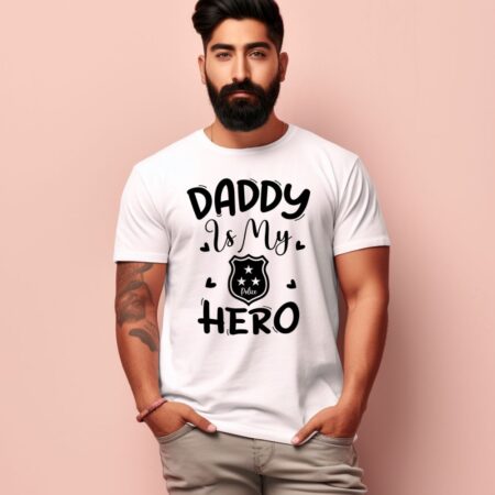 Men's Daddy Is My Hero Design Printed T-Shirt
