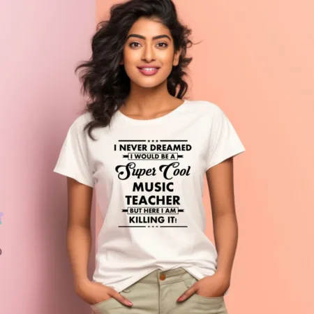 Women's Music Teacher Design Printed T-Shirt