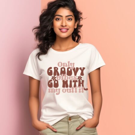 Women's Groovy Go Design Printed T-Shirt