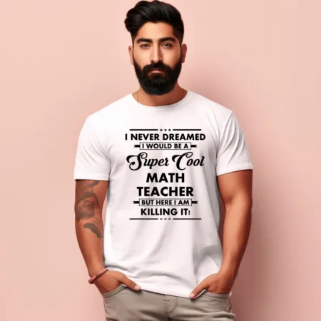 Men's Math Teacher Design Printed T-Shirt