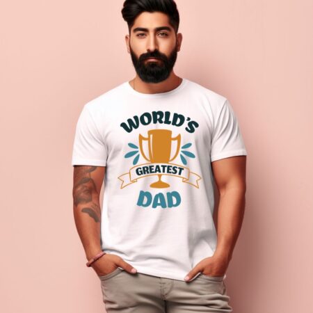 Men's World's Greatest Dad Design Printed T-Shirt