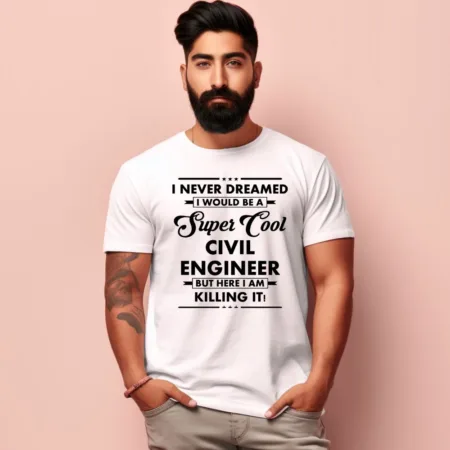 Men's Civil Engineer Design Printed T-Shirt