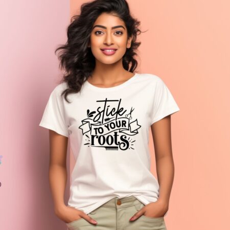 Women's Stick To Your Roots Design Printed T-Shirt