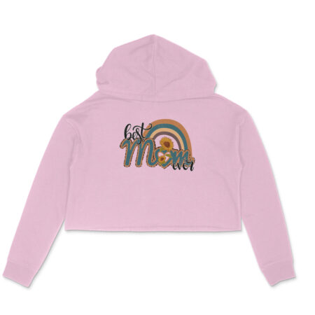 Women's Best Mom Ever Graphics Printed Crop Hoodies