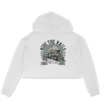 Women's Ride The Rails Graphics Printed Crop Hoodies