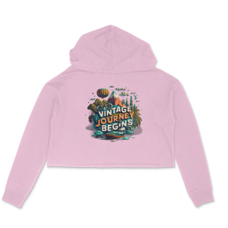 Women's Vintage Journey Begins Graphics Printed Crop Hoodies