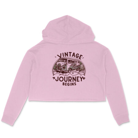 Women's Vintage Journey Begins Graphics Printed Crop Hoodies