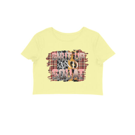 Women's Shut up And Squat Graphics Printed Crop Tops