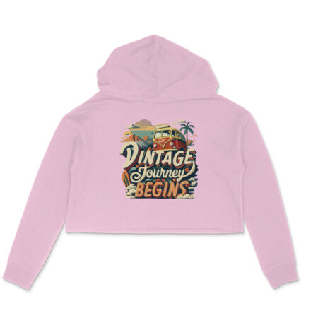 Women's Vintage Journey Begins Graphics Printed Crop Hoodies