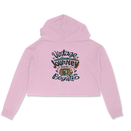 Women's Vintage Journey Begins Graphics Printed Crop Hoodies