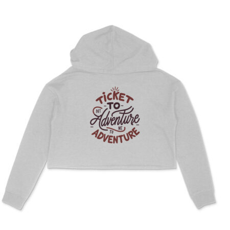 Women's Ticket To Adventure Adventure Graphics Printed Crop Hoodies
