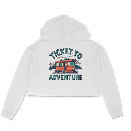 Women's Ticket To Adventure Graphics Printed Crop Hoodies