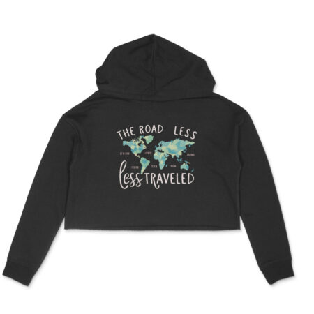 Women's The Road Less Travelled Graphics Printed Crop Hoodies