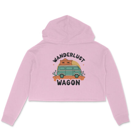 Women's Wanderlust Wagon Graphics Printed Crop Hoodies