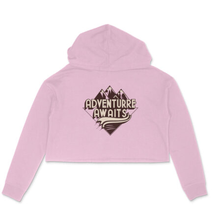 Women's  Adventure Awaits Graphics Printed Crop Hoodies