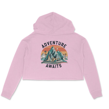 Women's  Adventure Awaits Graphics Printed Crop Hoodies