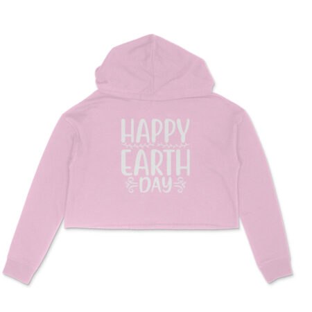 Women's Happy Earth Day Graphics Printed Crop Hoodies