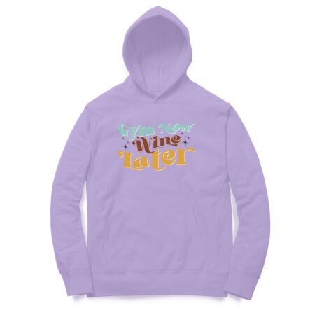 Women's GYM Now Wine Later Graphics Printed Hoodies