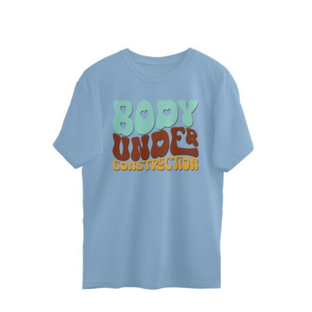 Women's Body Under Construction Graphics Printed Oversized T-Shirt