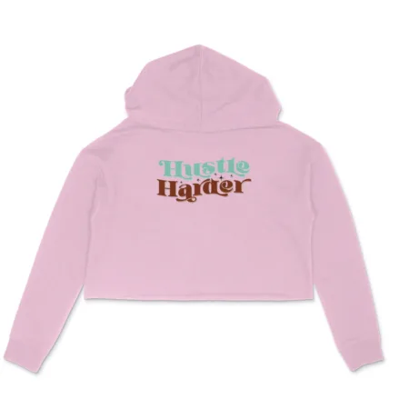 Women's Hustle Harder Graphics Printed Crop Hoodies