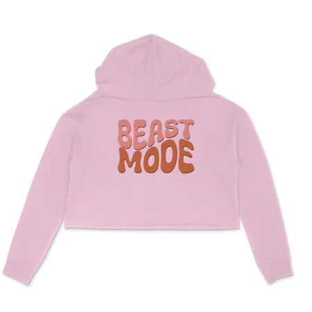 Women's Beast Mode Graphics Printed Crop Hoodies