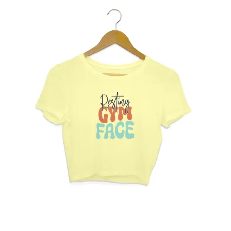 Women's Resting Gym Face Graphics Printed Crop Tops