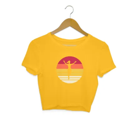 Women's Morning Yoga Graphics Printed Crop Tops