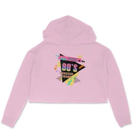 Women's Born in the 90'S Forever Young Graphics Printed Crop Hoodies