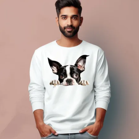 Men's Boston Terrier Quote Printed Full Sleeve T Shirt
