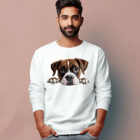 Men's Boxer Quote Printed Full Sleeve T Shirt