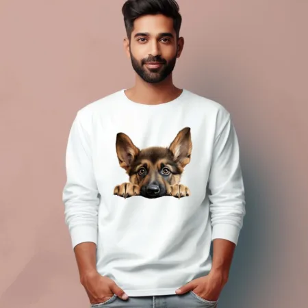 Men's German Shepherd Quote Printed Full Sleeve T Shirt